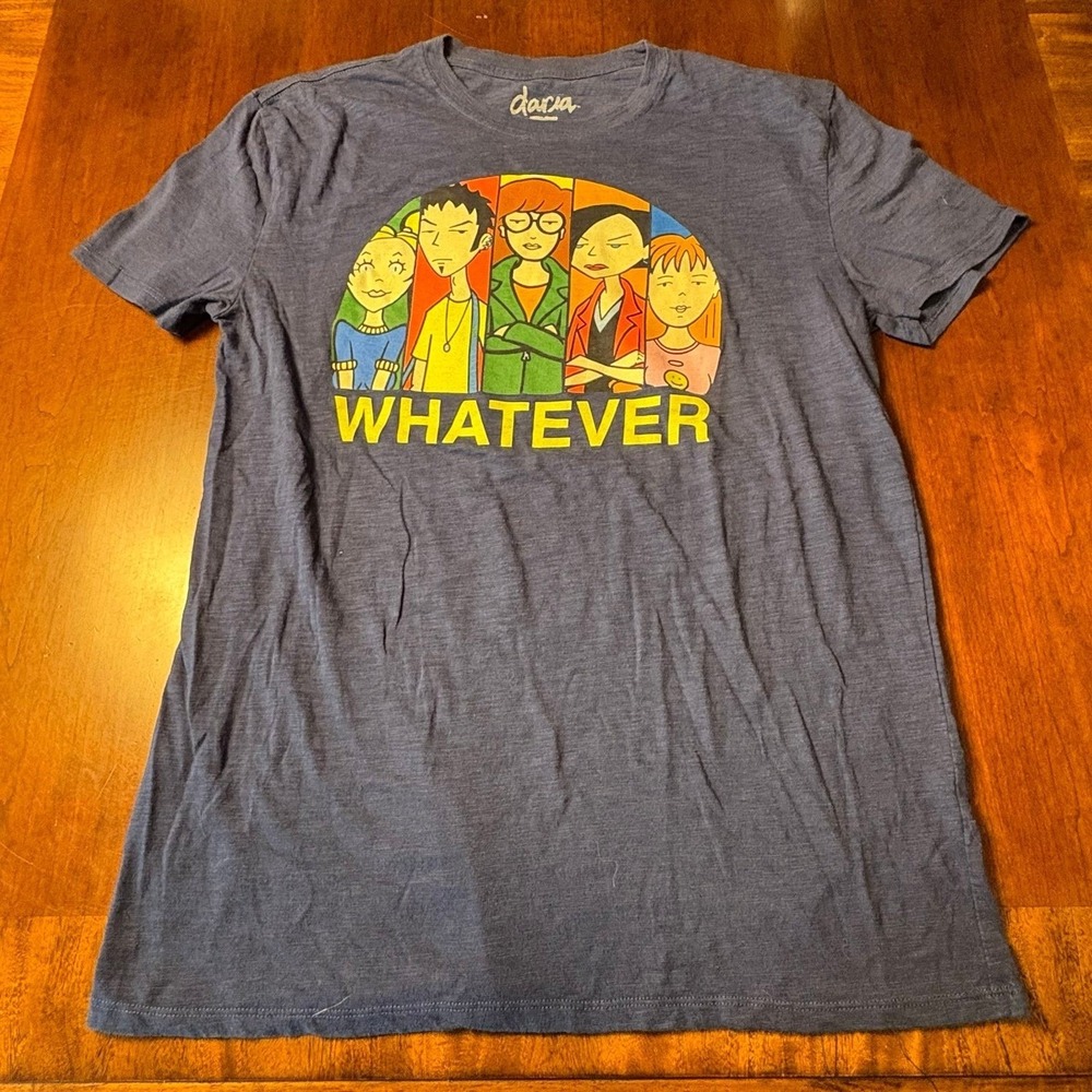 MTV Daria "Whatever" Graphic T-Shirt Navy Blue Large